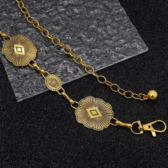 5816 Western Square Waist Chain For Women Metal Link Belt Adjustable main image 7